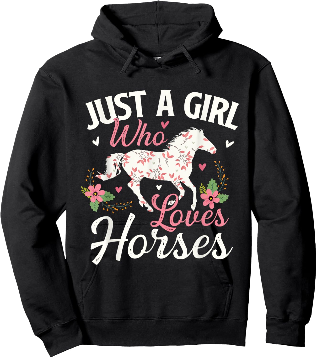 Just A Girl Who Loves Horses - Horse Animal Lover Horseman Hoodie - Hoodie | Black