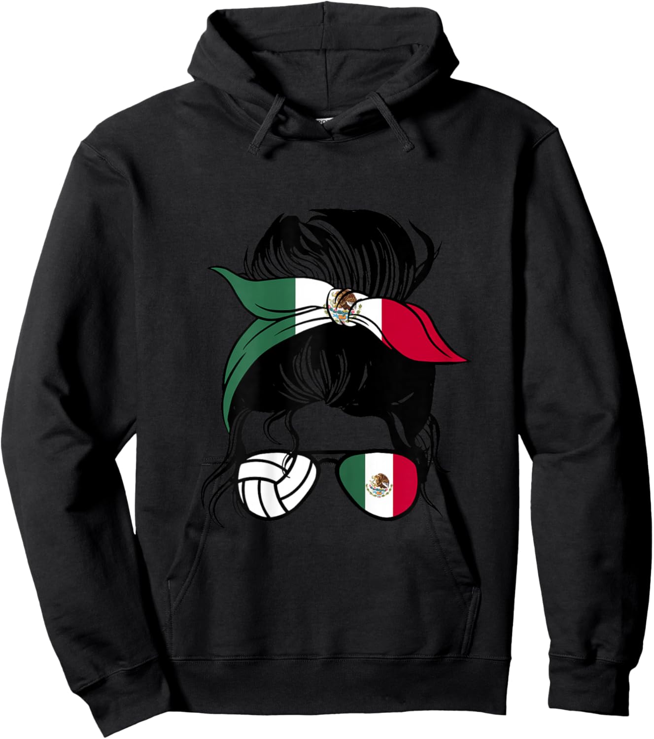 Mexico Volleyball Mom Mothers Day Mexican Volleyball Girl Hoodie - Hoodie | Black