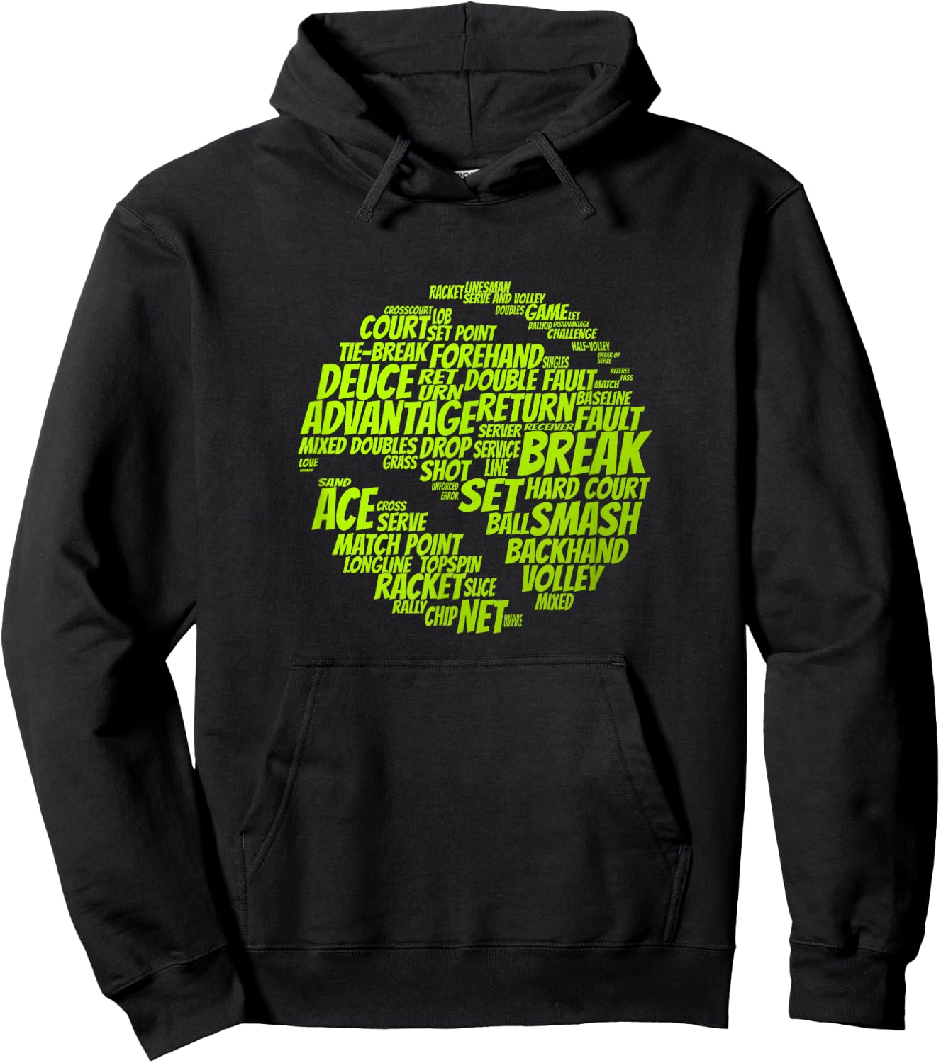 Tennis Terms Tennis Player Playing Tennis Ball Hoodie - Hoodie | Black