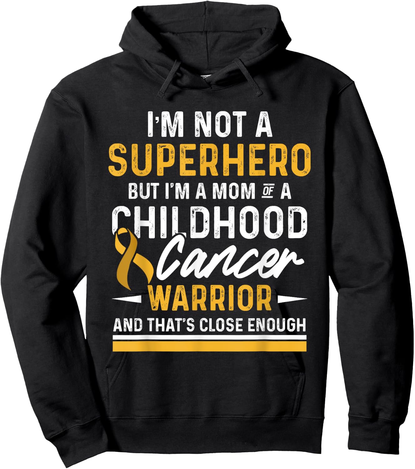 Childhood Cancer Survivor Mom Support Warrior Hoodie - Hoodie | Black