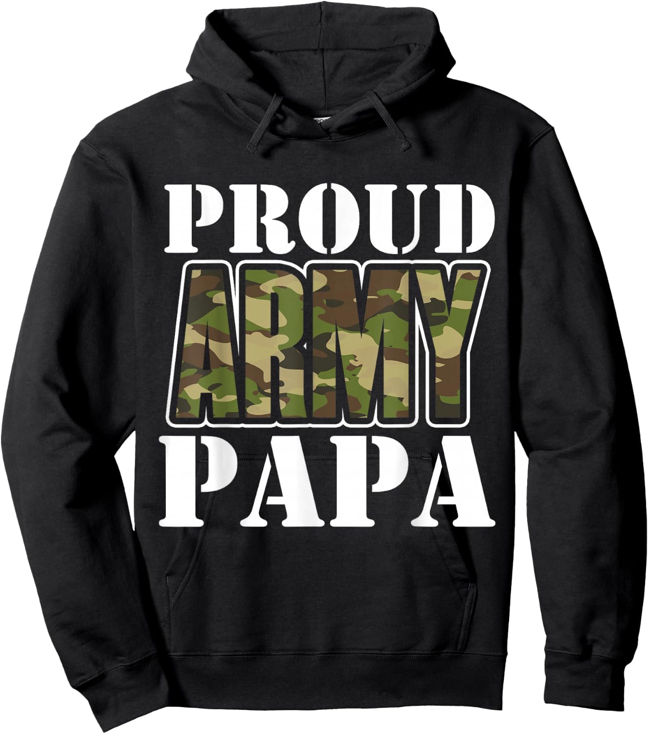 Proud Army Papa Father's Day Hoodie - Hoodie | Black