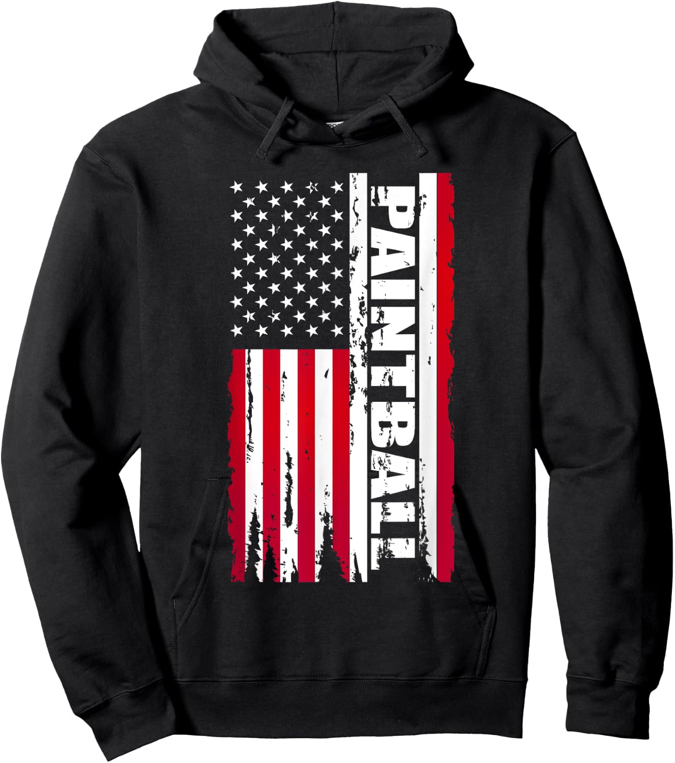 Vintage American USA Flag Cool Paintball Kids Men Hoodie - Hoodie | Black