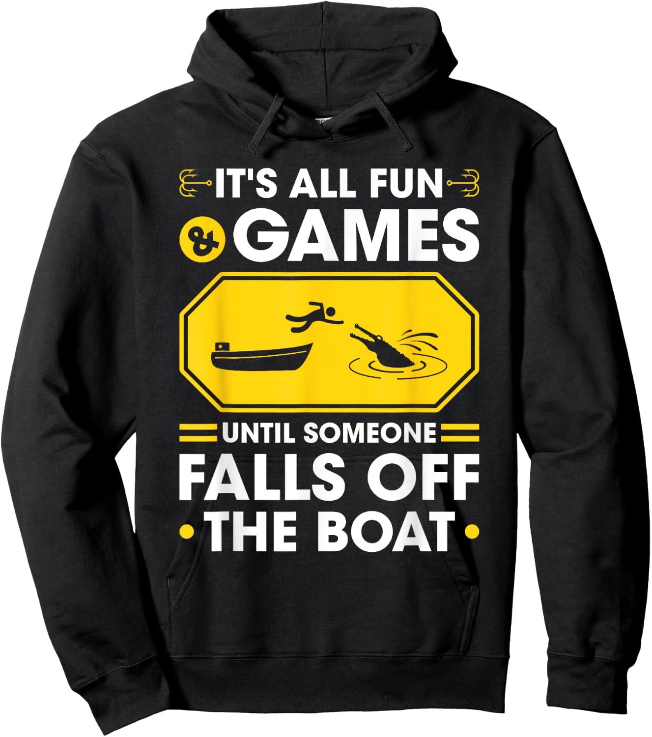 Gator Hunting All Fun and Games, Funny Alligator Hunter Hoodie - Hoodie | Black