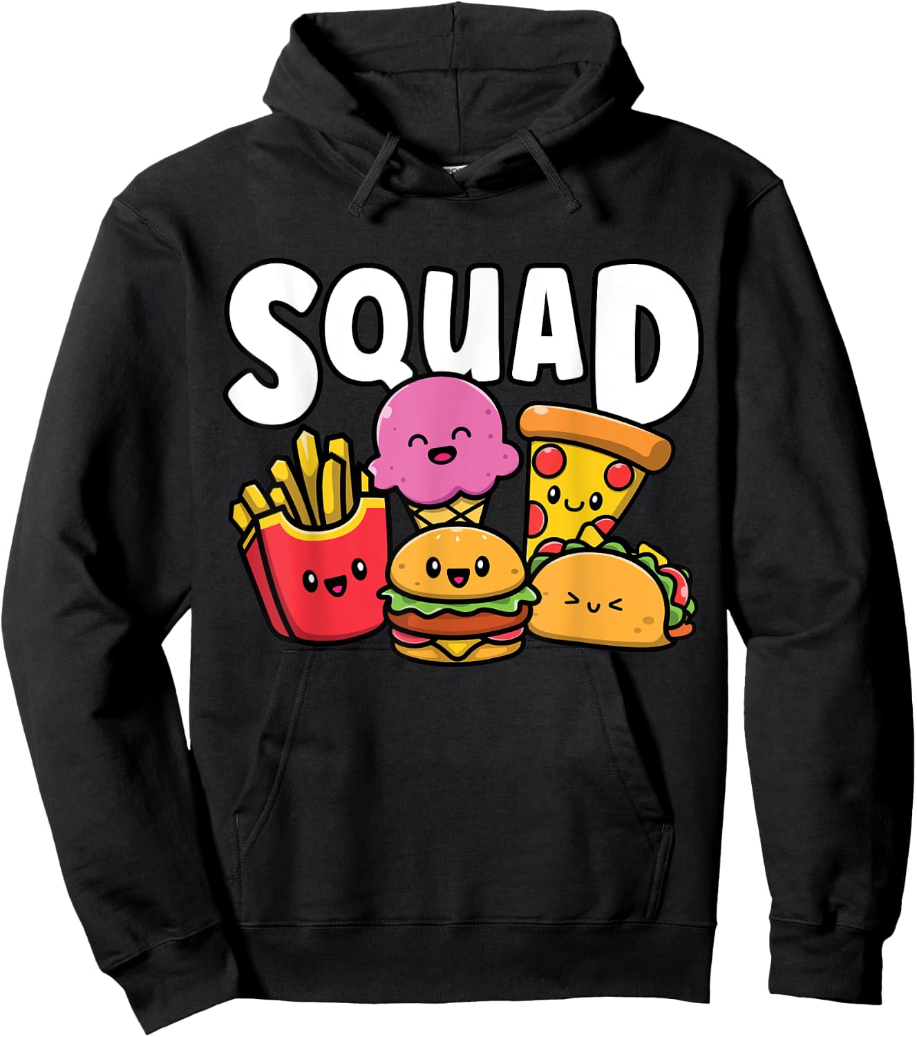 Junk Food Squad Cute Funny Fast Food Lover Foodie Hoodie - Hoodie | Black