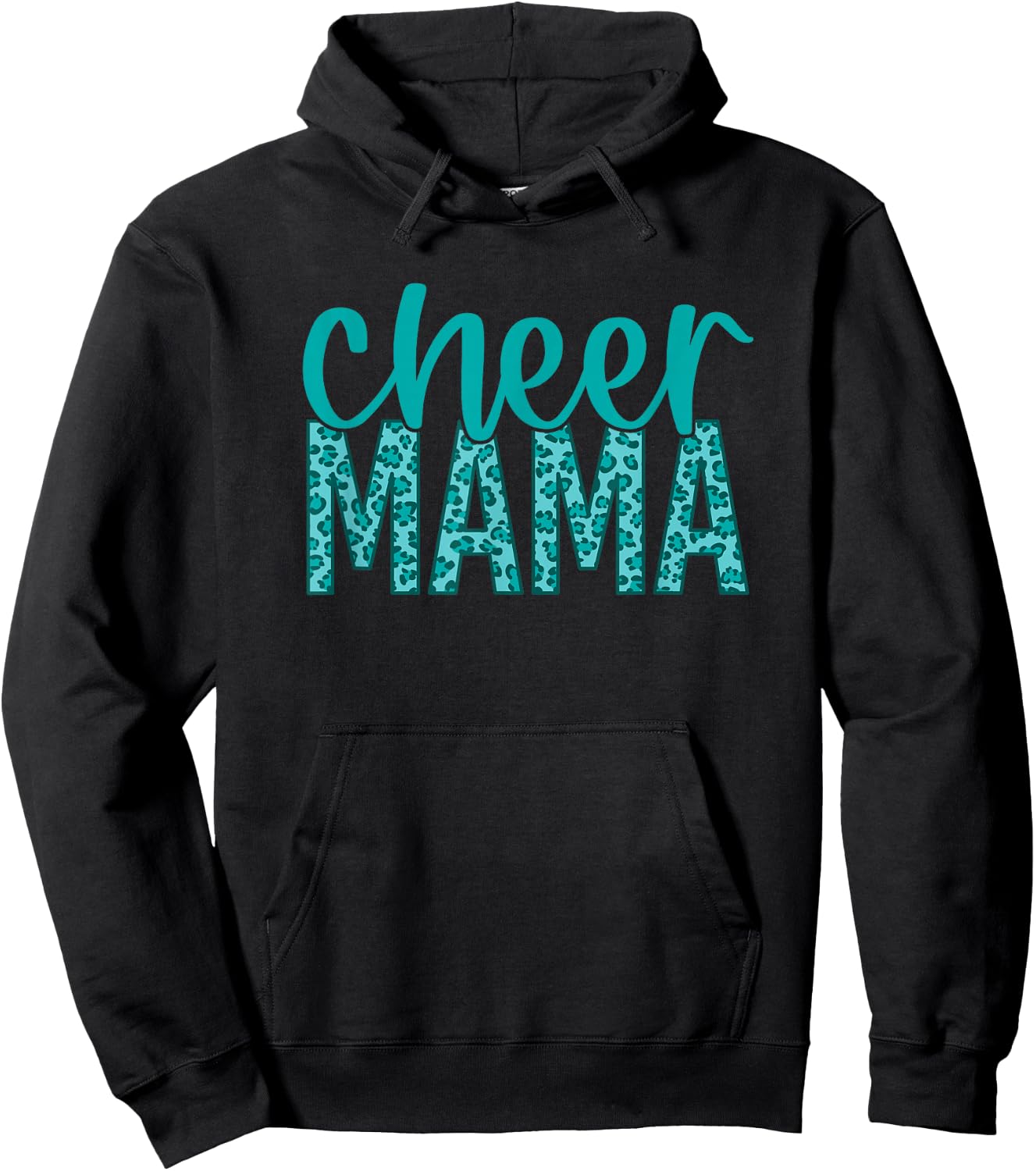 Cheer Mama - Teal Leopard Print Hoodie - Hoodie | Black