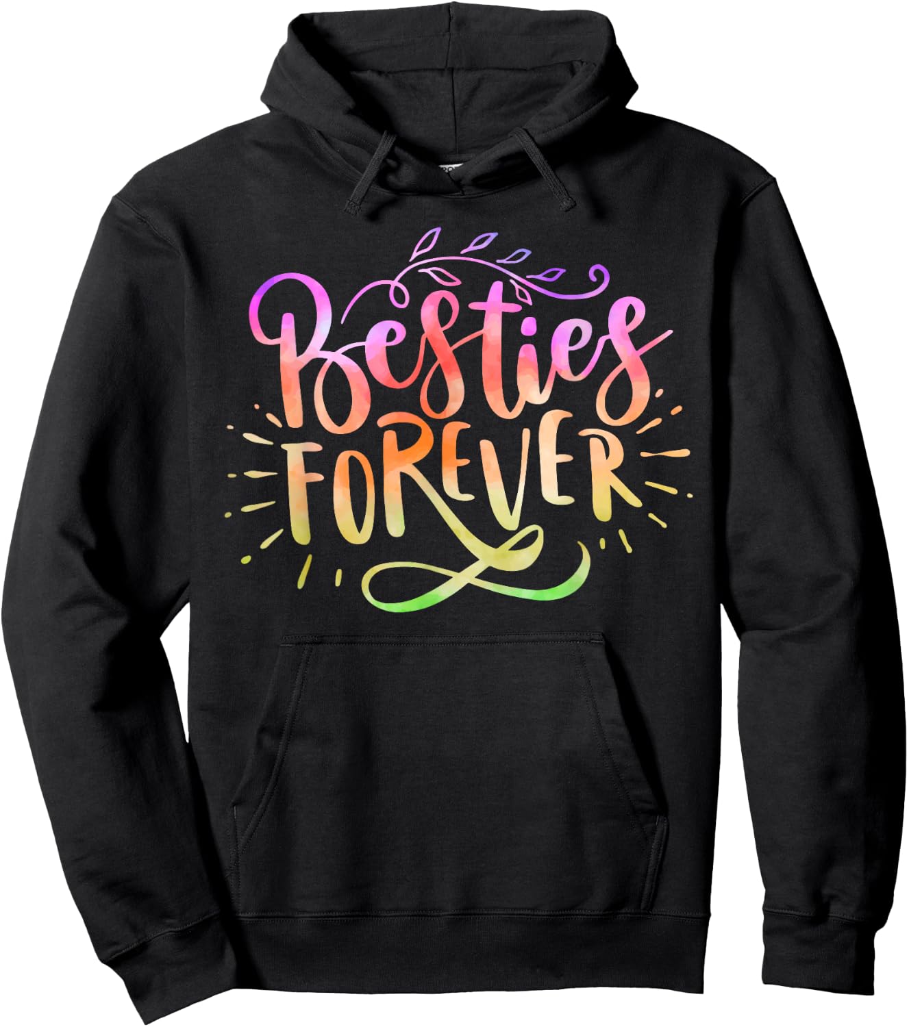 Funny Best Friend Matching Bestie BFF Tie Dye Hoodie - Hoodie | Black