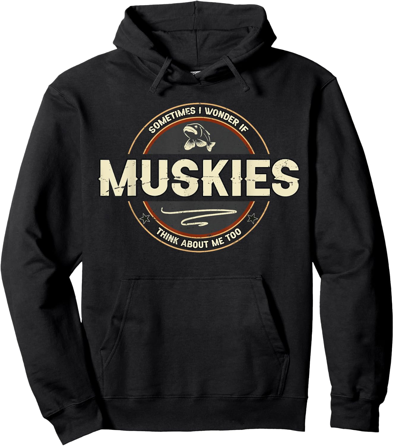 Funny Muskie Fishing Jokes Musky Fisherman Quotes Hoodie - Hoodie | Black