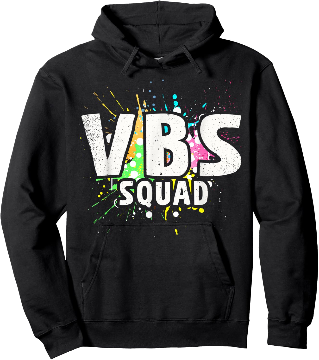 I Love VBS 2023 Squad Vacation Bible School Paint Splatter Hoodie - Hoodie | Black