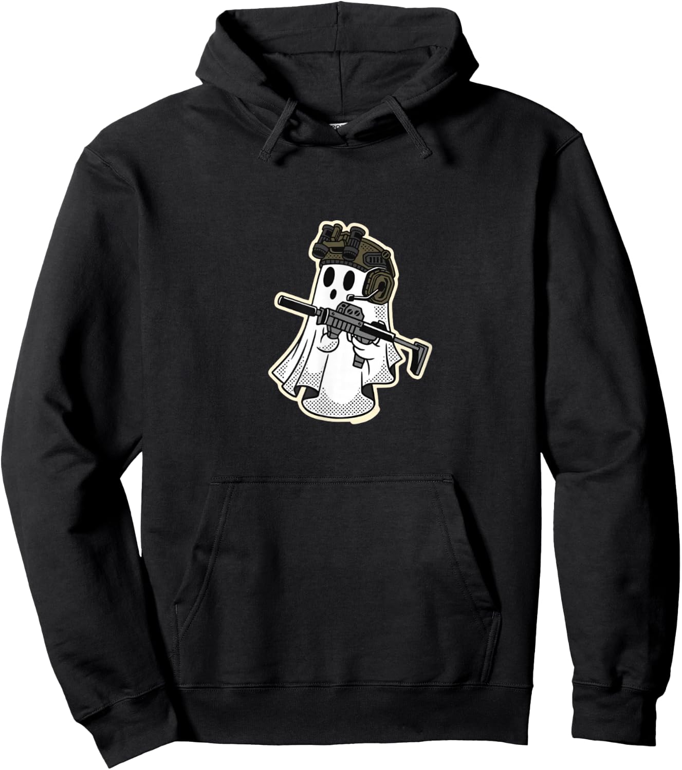 SF Ghost - Spooky Scary Special Forces! Funny military ghost Hoodie - Hoodie | Black