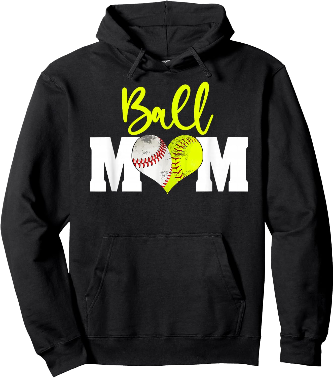 Softball Baseball Ball Mom Girls Fastpitch Hoodie - Hoodie | Black