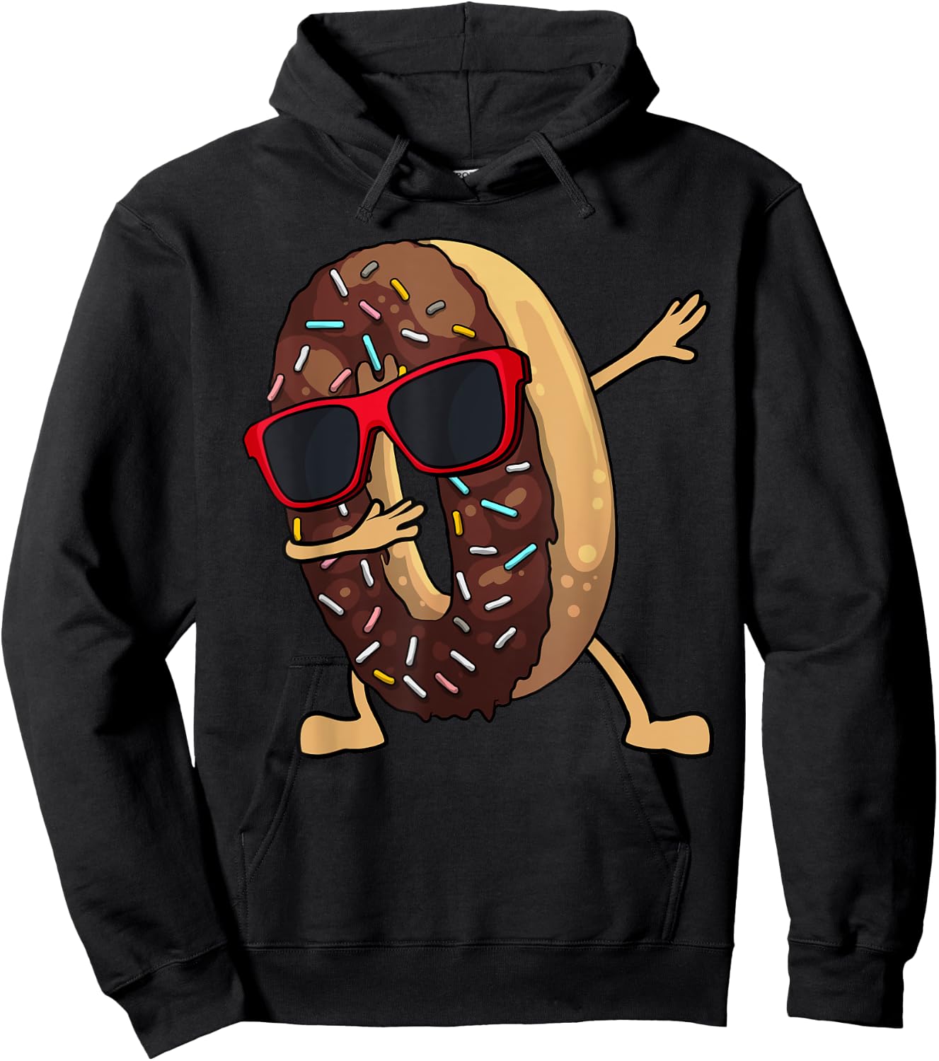 Funny Dabbing Donut Art Women Kids Youth Donut Lover Hoodie - Hoodie | Black