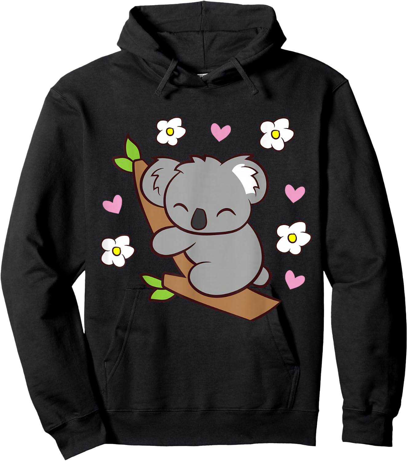 Koala Cute Koala Bear with Flowers Australia Koala Hoodie - Hoodie | Black