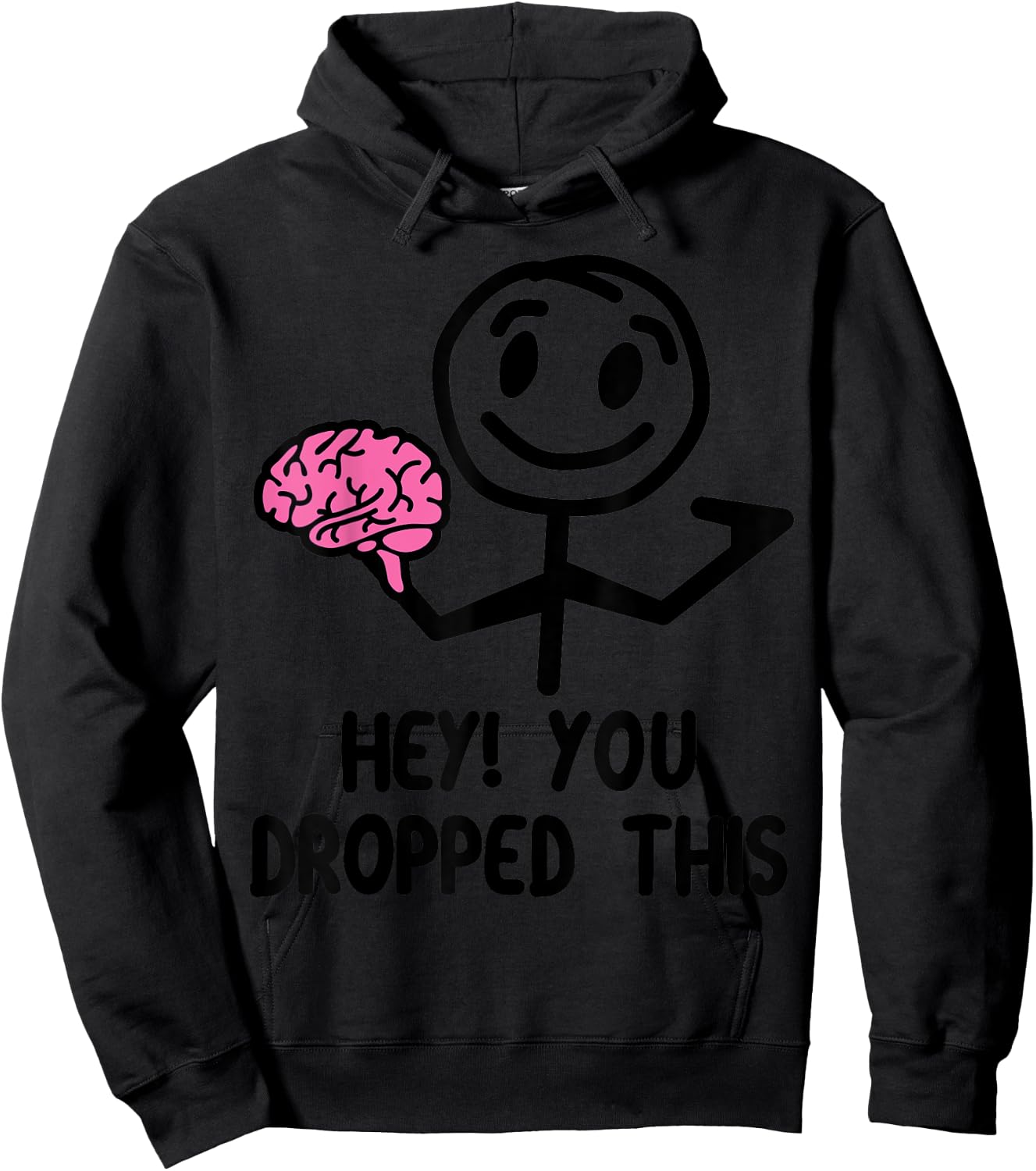 Nerdy Funny Hey You Dropped This Brain Math Teacher White Women Girls Kids Hoodie - Hoodie | Black