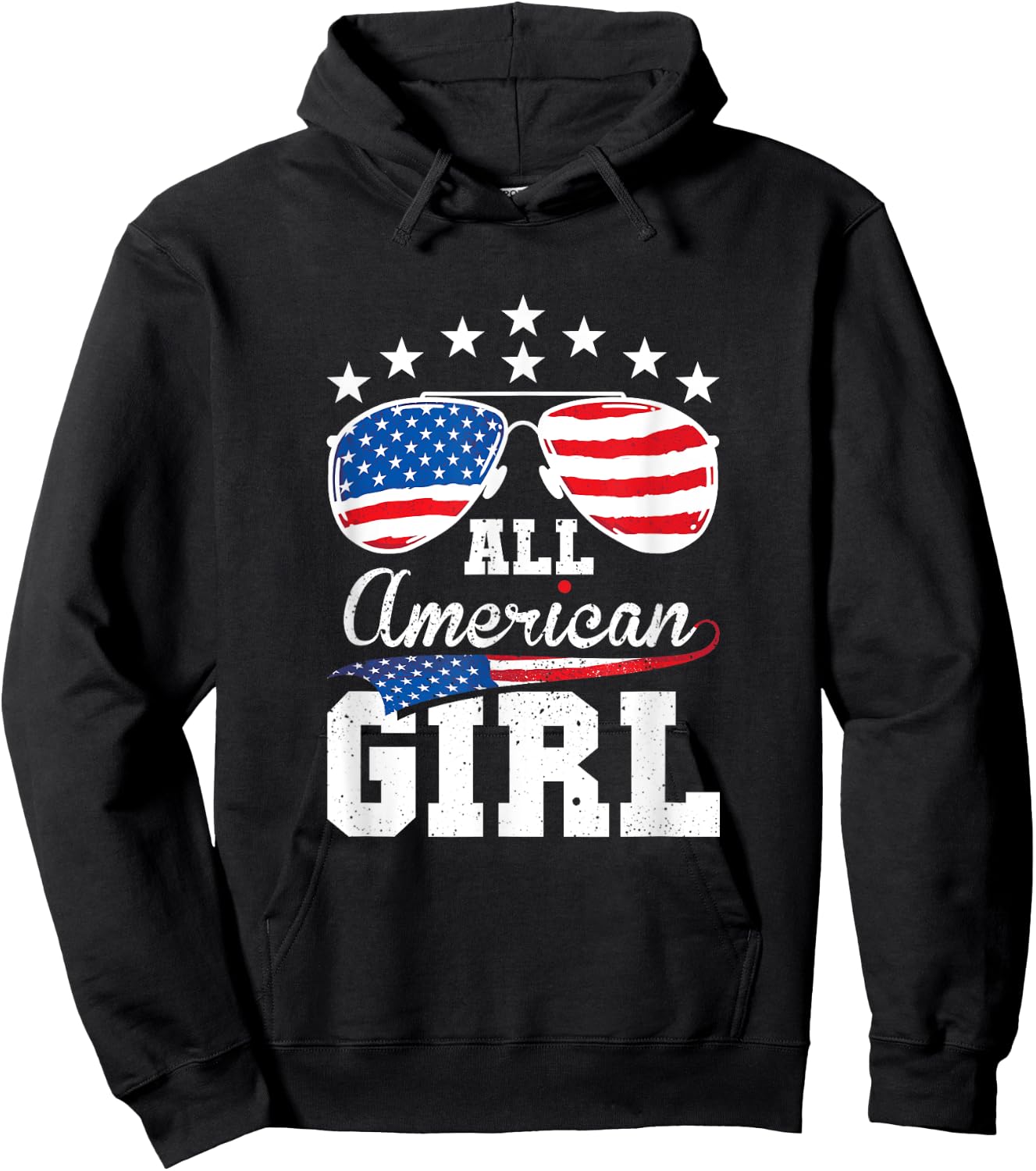 All American Girl 4th of July Matching Family Hoodie - Hoodie | Black