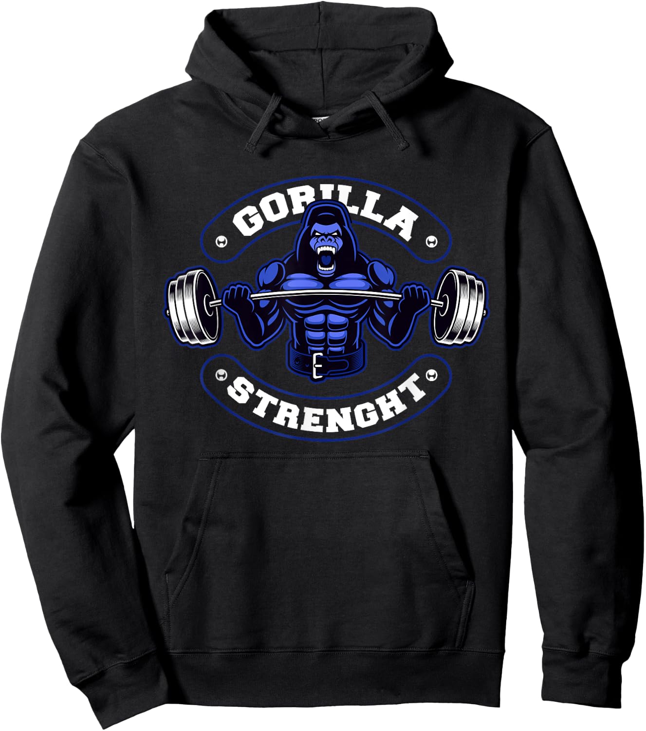 Gorilla Strength Workout Silver Back Monkey Hoodie - Hoodie | Black