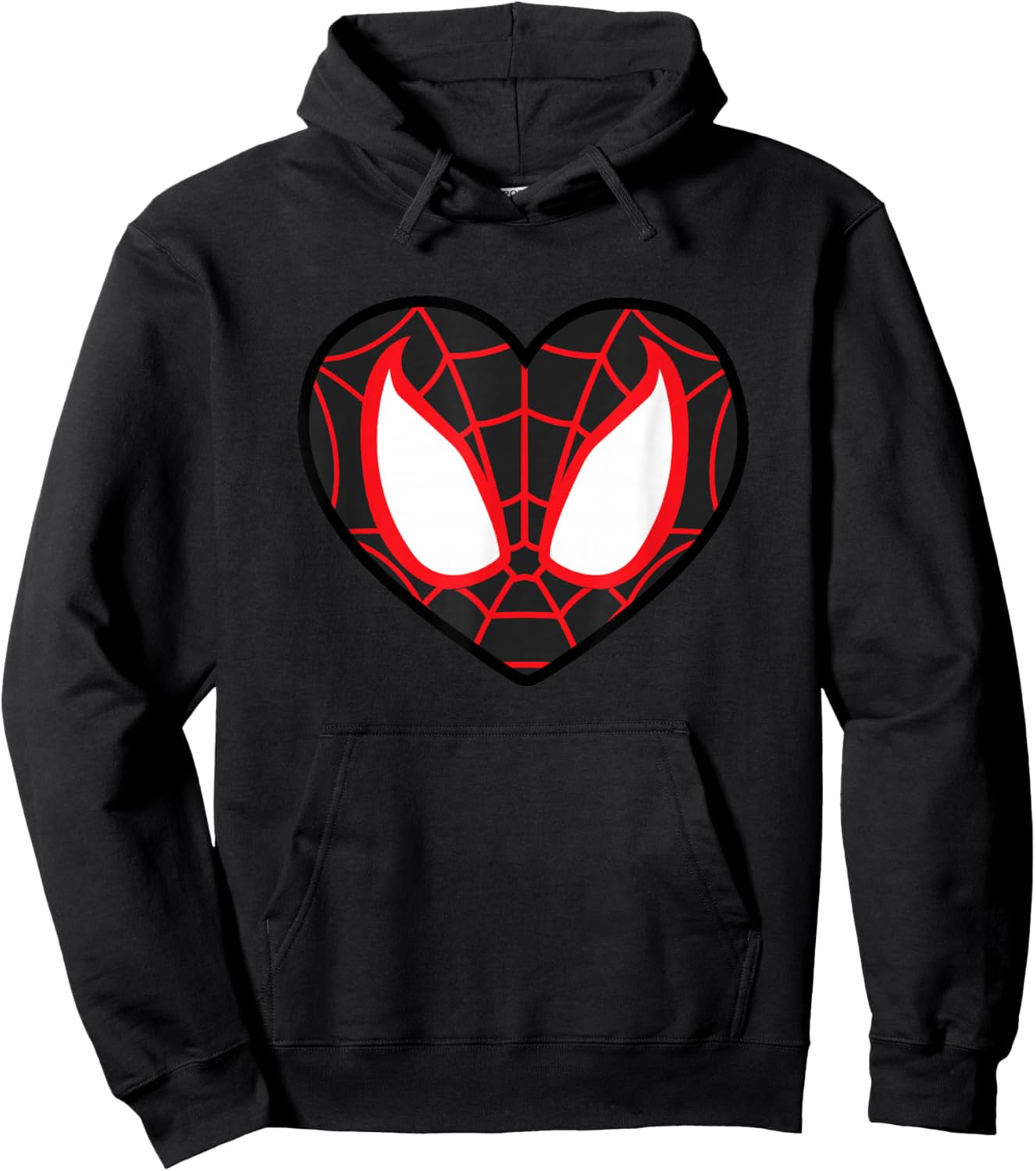 Marvel Ultimate Spider-Man Miles Morales Heart Mask Logo Small Hoodie - Hoodie | Black