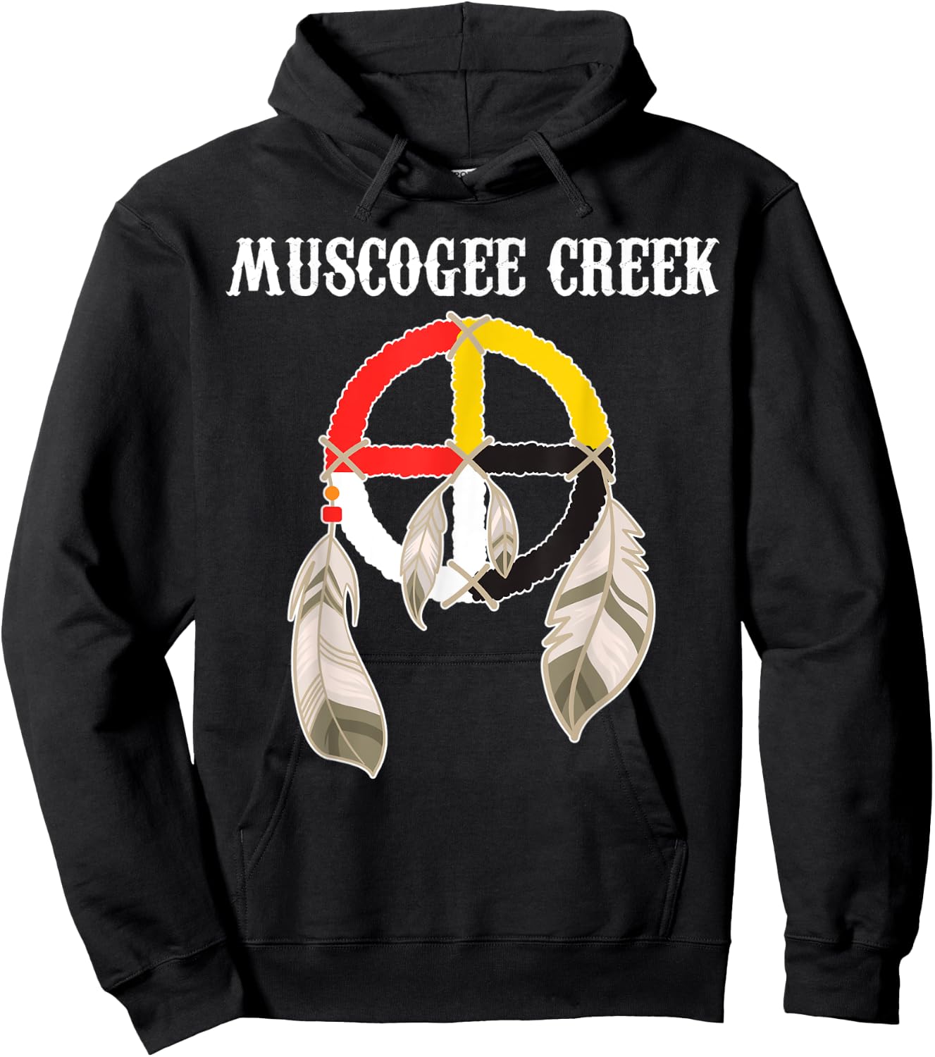 Mvskoke Creek Muskogee Native American Medicine Wheel Hoodie - Hoodie | Black