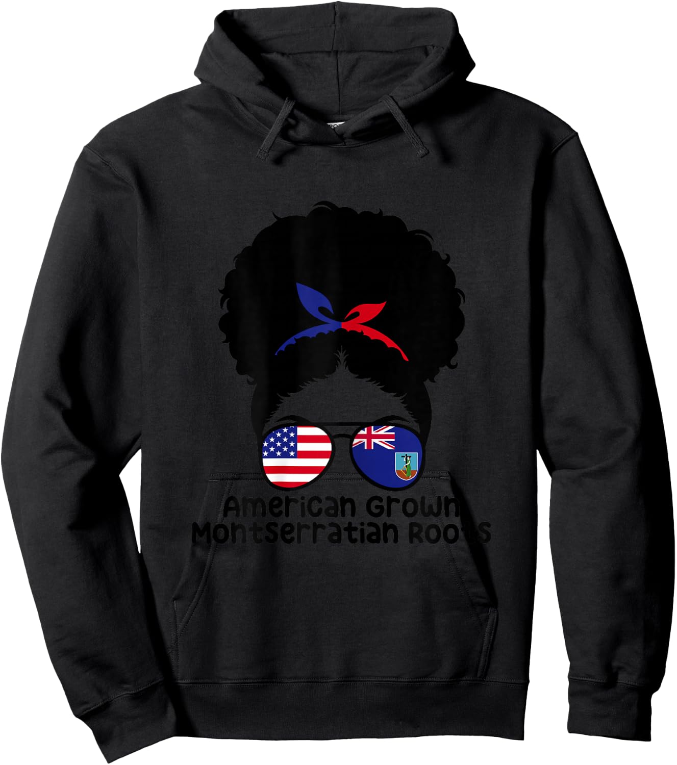 Montserrat America Mix American Grown Montserratian Roots Hoodie - Hoodie | Black