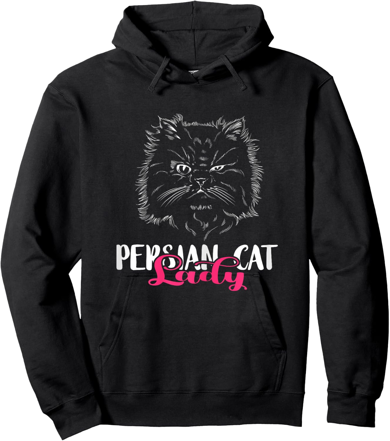 Fluffy Cat Long Hair Cat Persian Cat Lady Persian Cat Lover Hoodie - Hoodie | Black