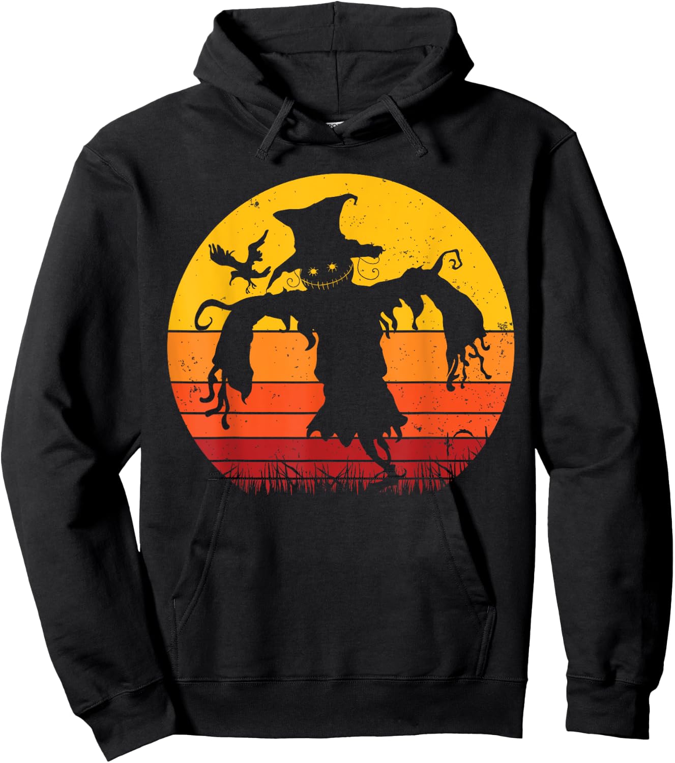 Vintage Scarecrow Shirt Halloween Costume Retro Scarecrow Hoodie - Hoodie | Black