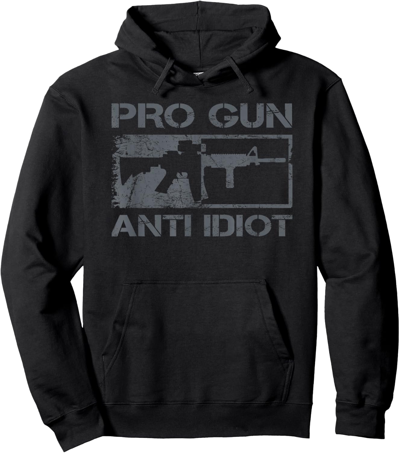Pro Gun Anti Idiot - AR15 Rifle 2nd Amendment Gun Rights Hoodie - Hoodie | Black