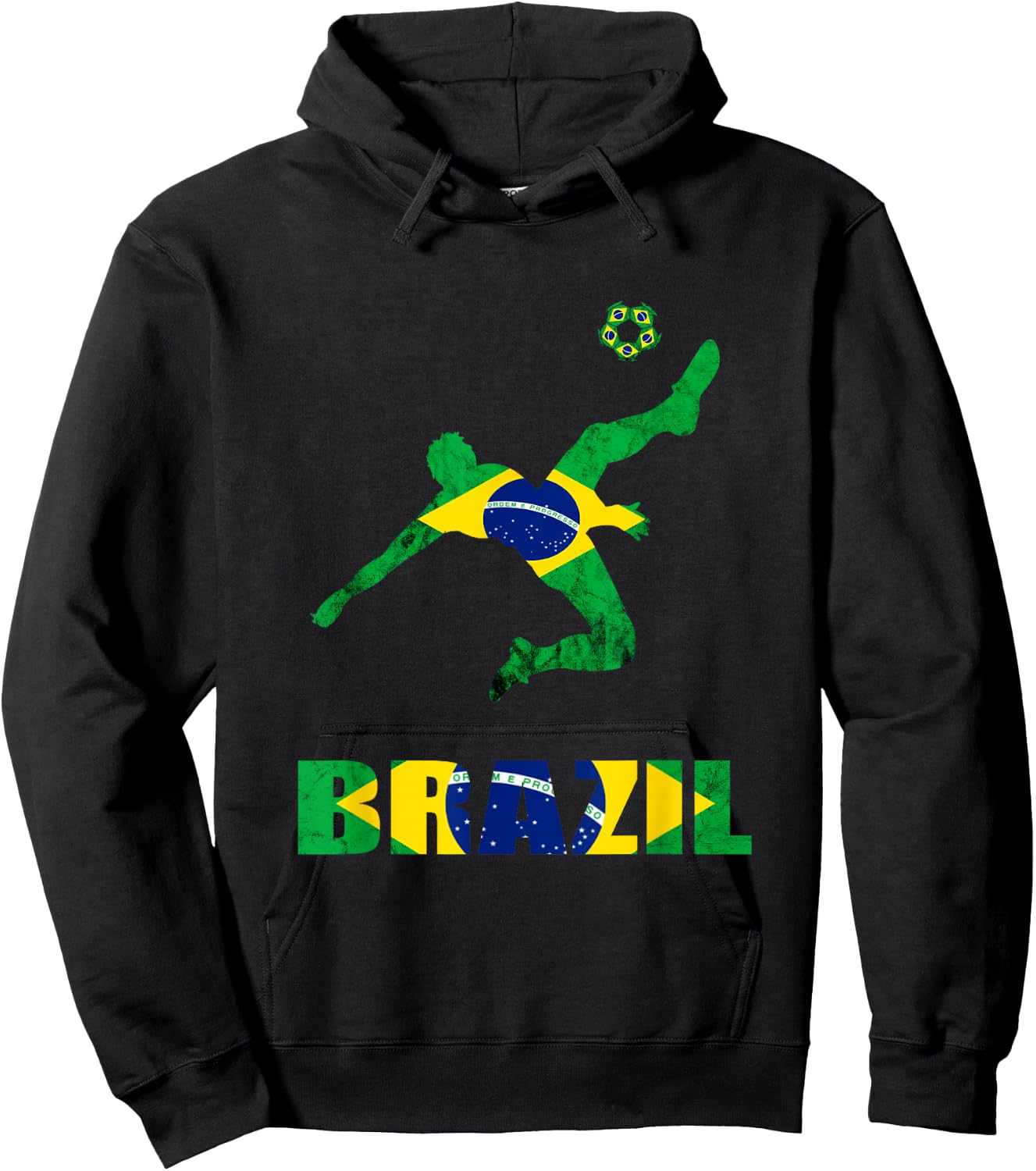 Brazil Soccer Brazilian Football Player Brasileiro Player Hoodie - Hoodie | Black