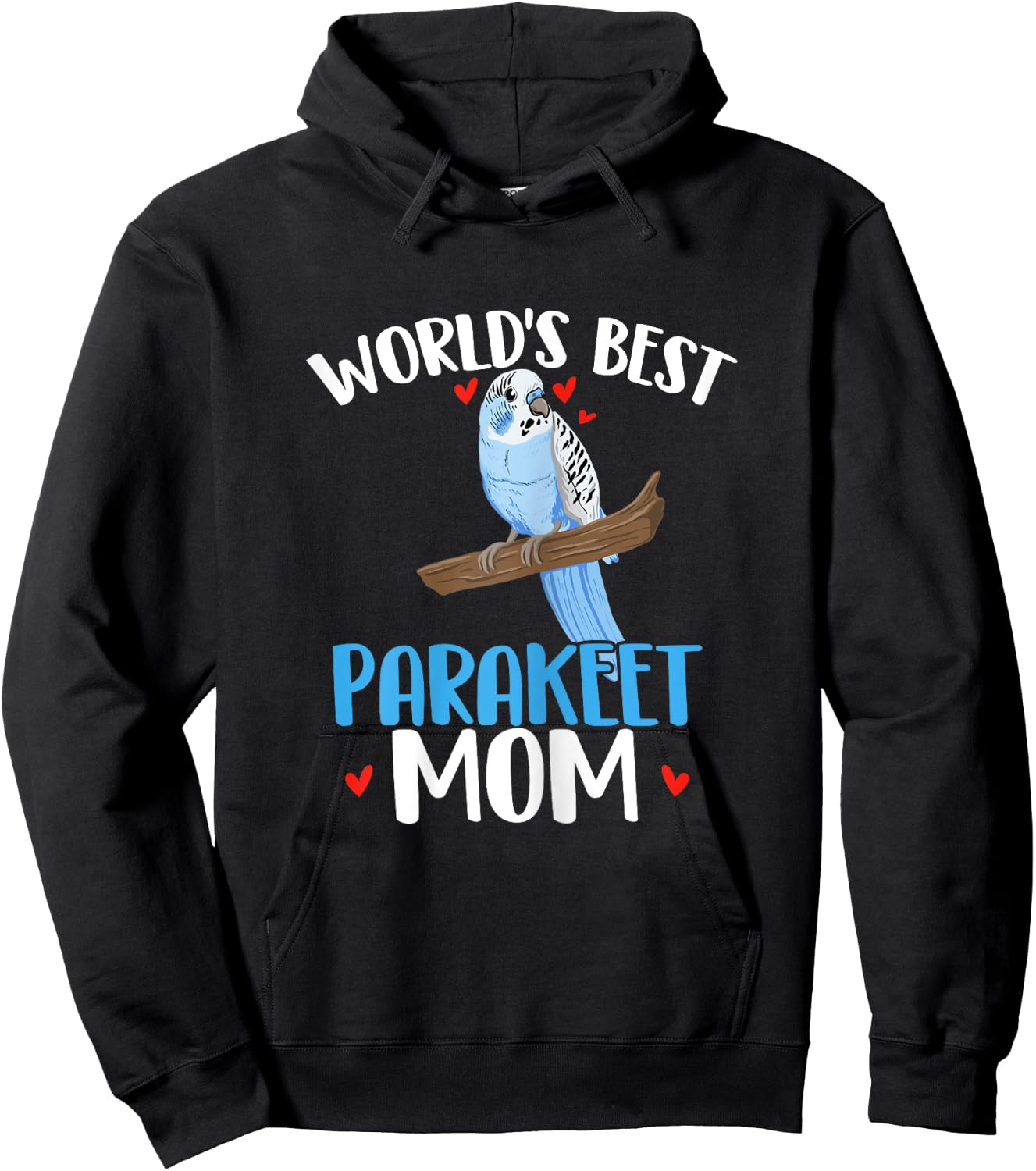 World's Best Parakeet Mom - Budgie Budgerigar Bird Lover Hoodie - Hoodie | Black