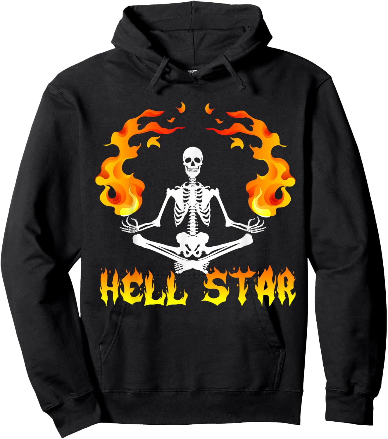 Skeletons Yoga become Hell Star Hoodie - Hoodie | Black