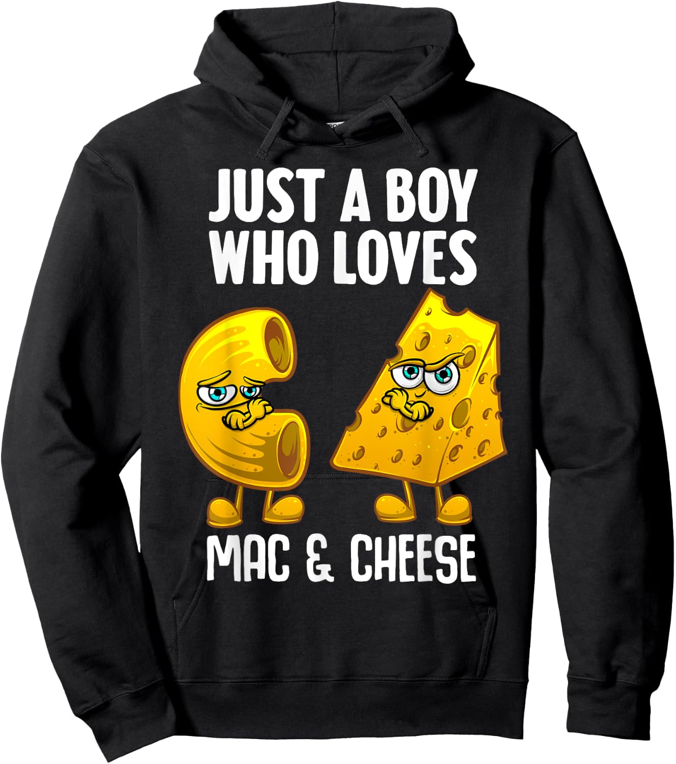 Funny Mac And Cheese Design For Boys Men Macaroni Cheese , Black Hoodie - Hoodie | Black