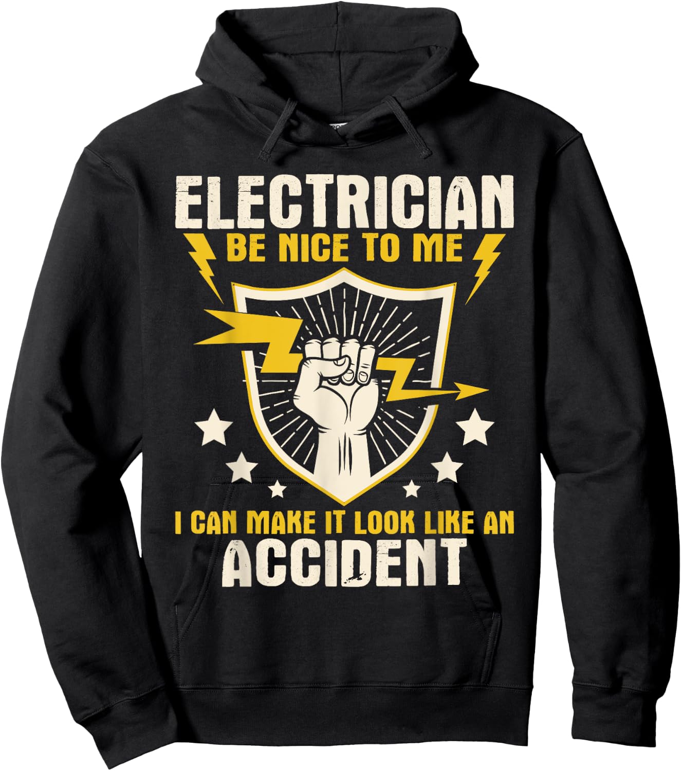 Electrician Be Nice to Me - Wireman Lineman Electrical Work Hoodie - Hoodie | Black