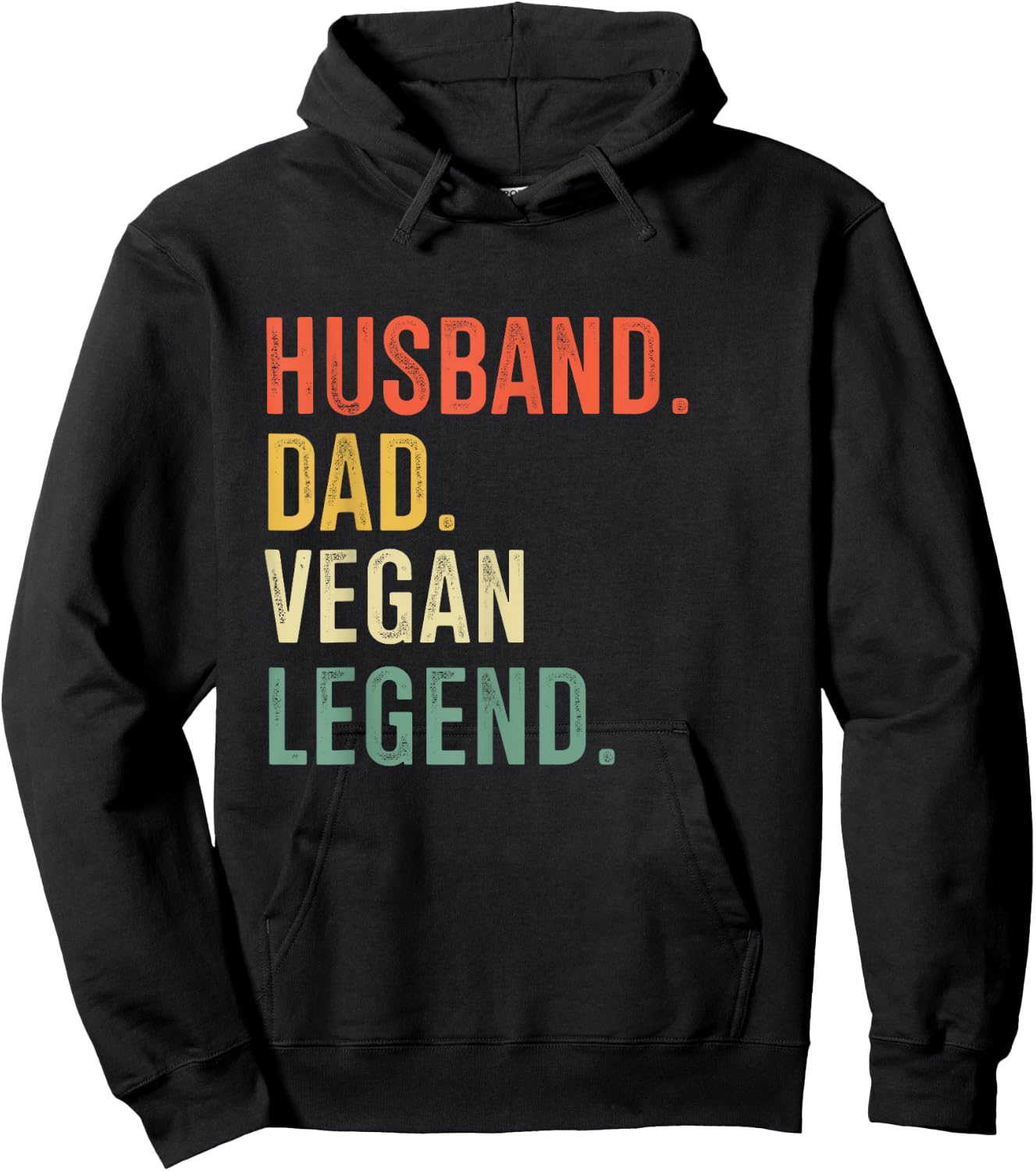 Vegetarian Funny Husband Dad Vegan Legend Vintage Hoodie - Hoodie | Black