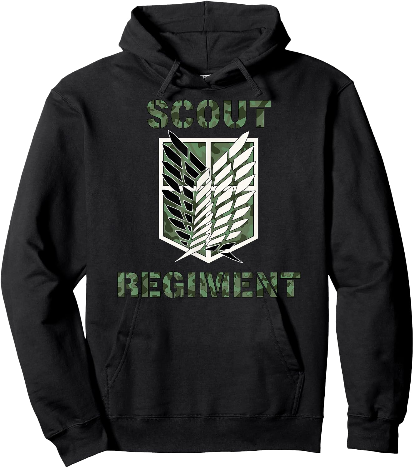 Attack on Titan Season 2 Scout Regiment Camo Print Anime Hoodie - Hoodie | Black