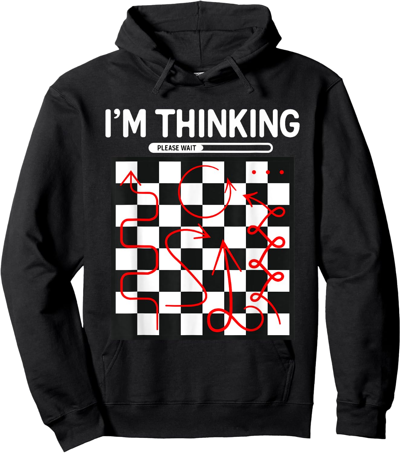 I'm Thinking Chess Apparel - Funny Chess Hoodie - Hoodie | Black