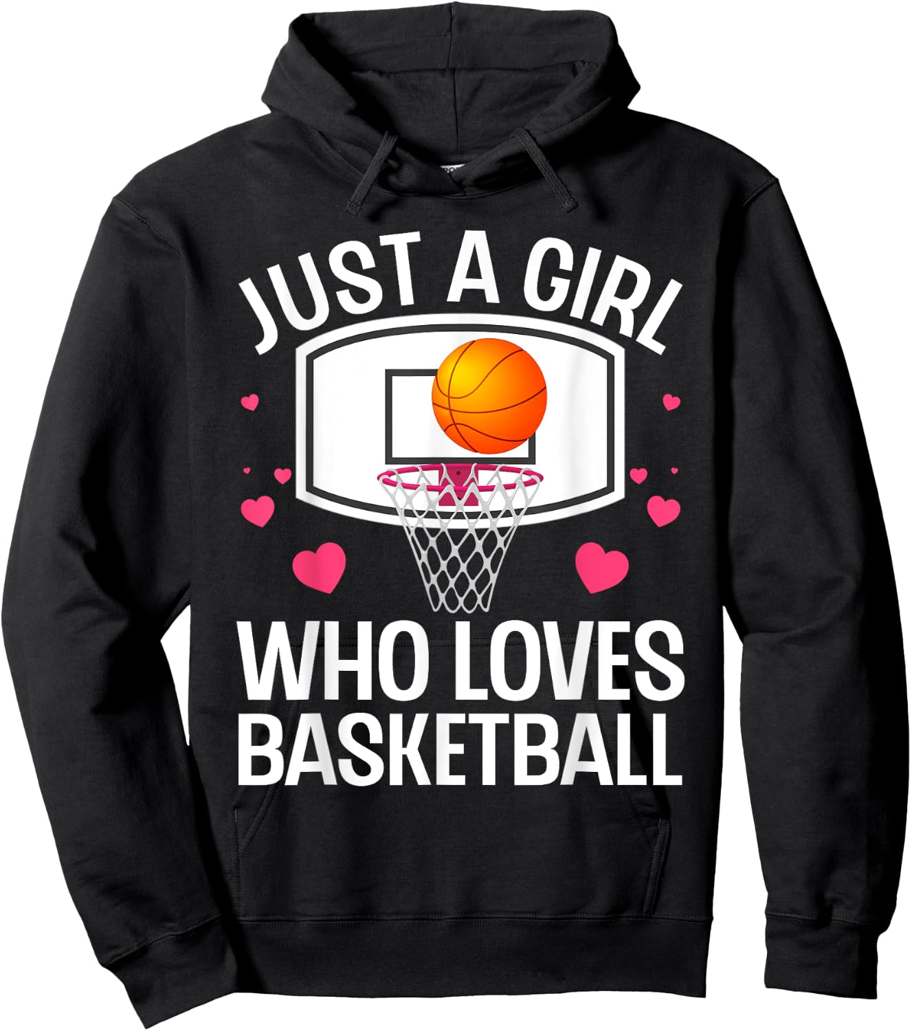 Funny Basketball Art For Girl Women College Basketball Lover Hoodie - Hoodie | Black