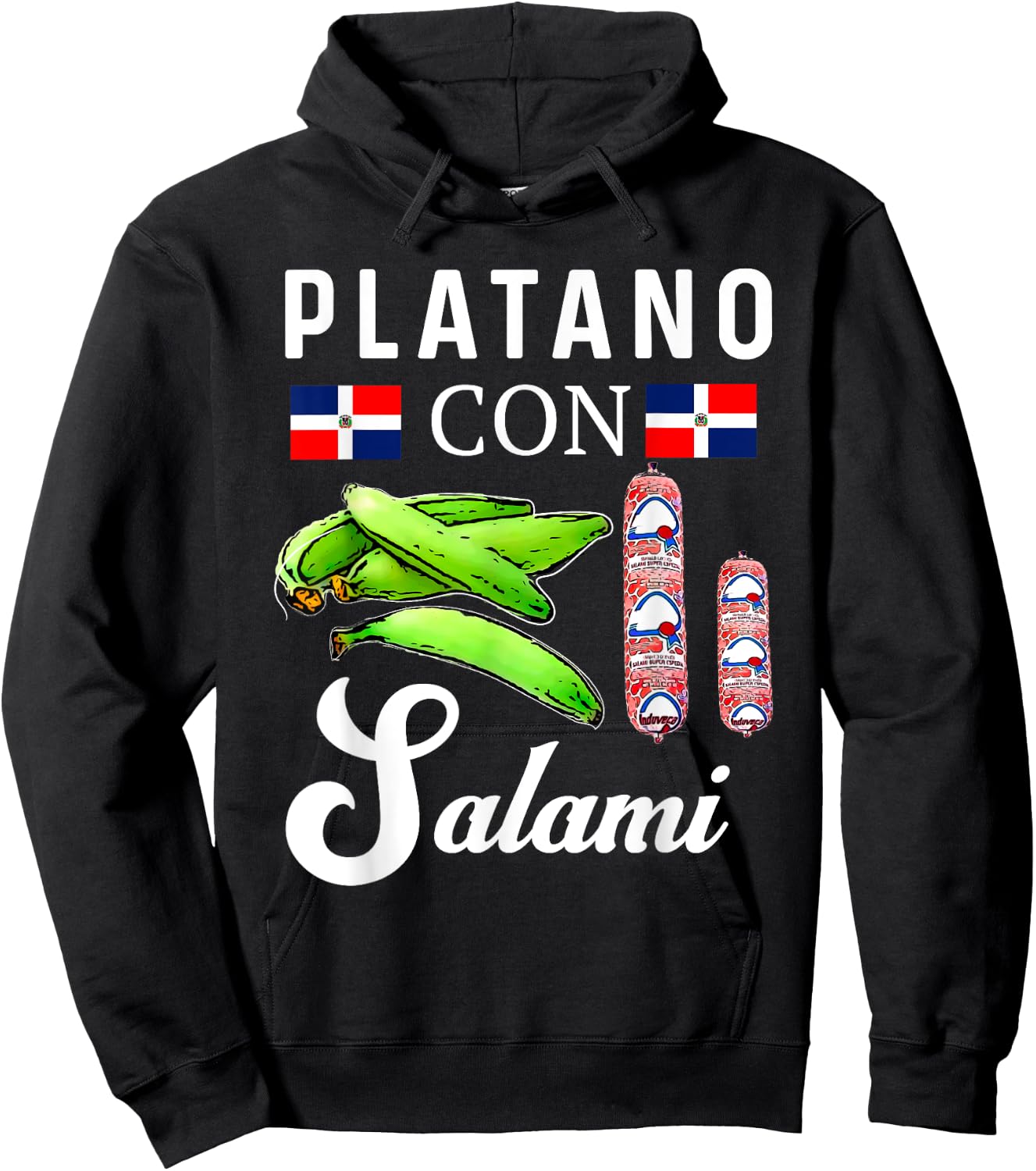 Dominicana Flag RD Dominican Republic Food Mangu Plantain Hoodie - Hoodie | Black