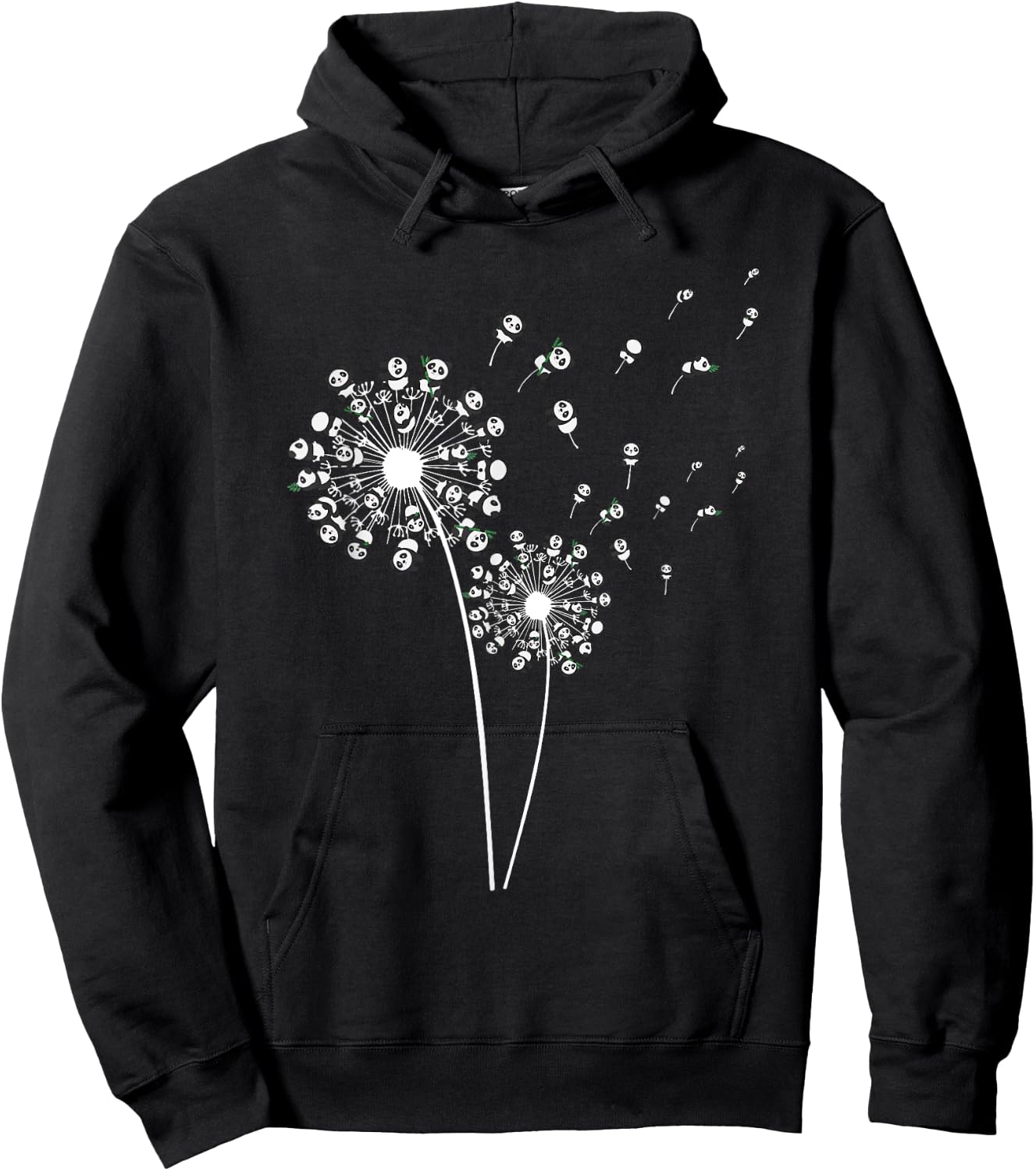 Funny Panda Dandelion Design Men Women Dandelion Panda Lover Hoodie - Hoodie | Black