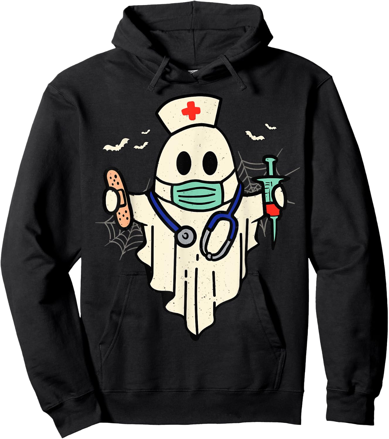 Halloween Nurse Nursing Funny Health Worker RN Ghost Nurse Hoodie - Hoodie | Black