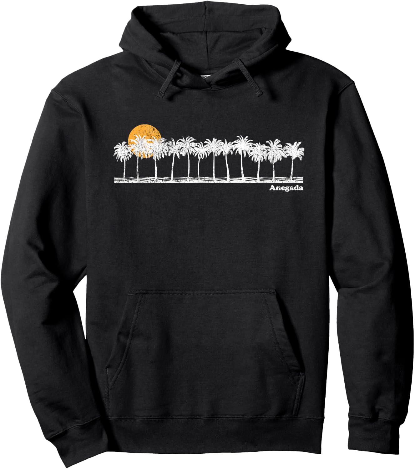 Anegada Vintage 70s Retro Throwback Design Hoodie - Hoodie | Black
