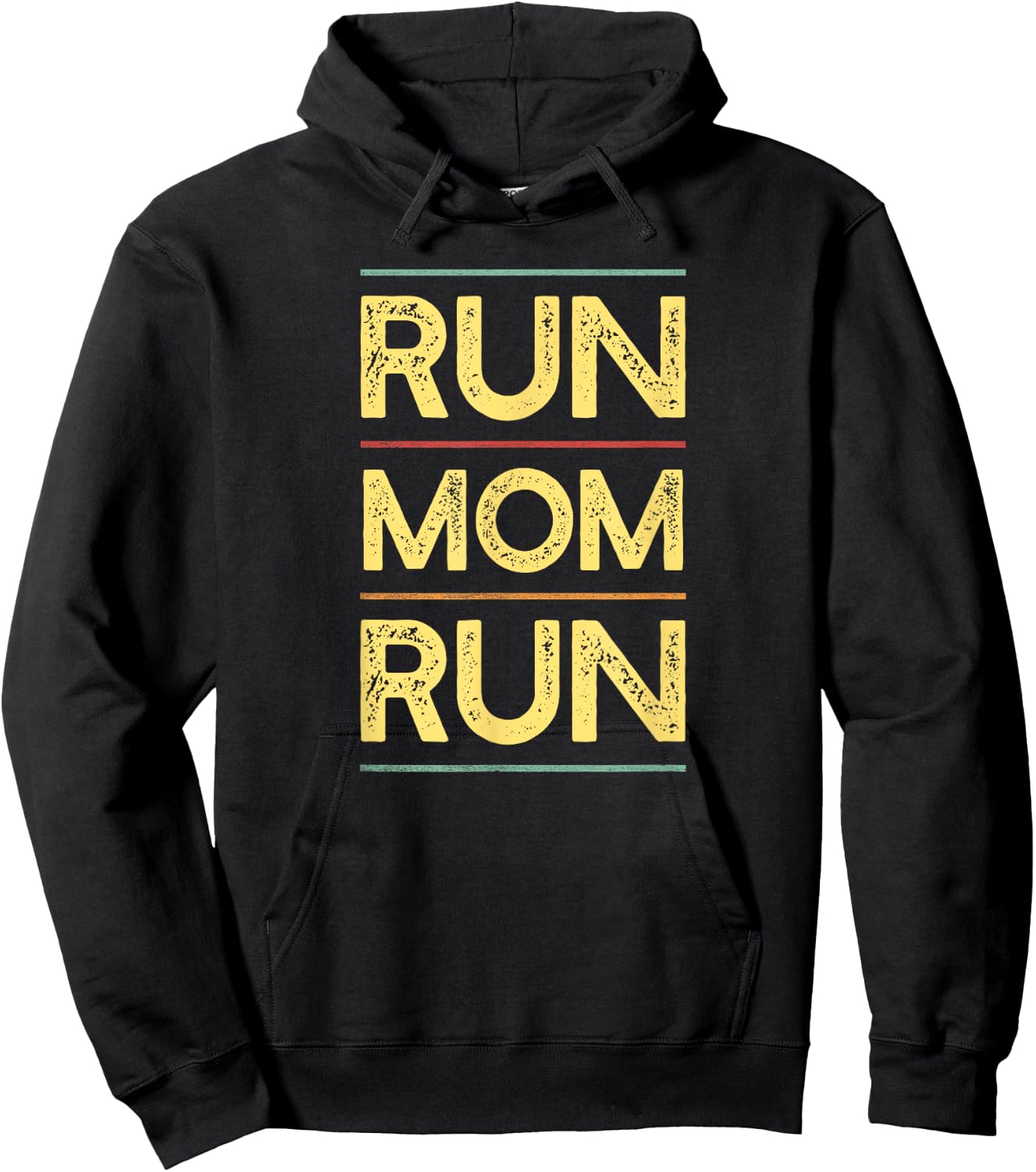 Run Mom Run Marathon Running | Runner Support and Cheering Hoodie - Hoodie | Black