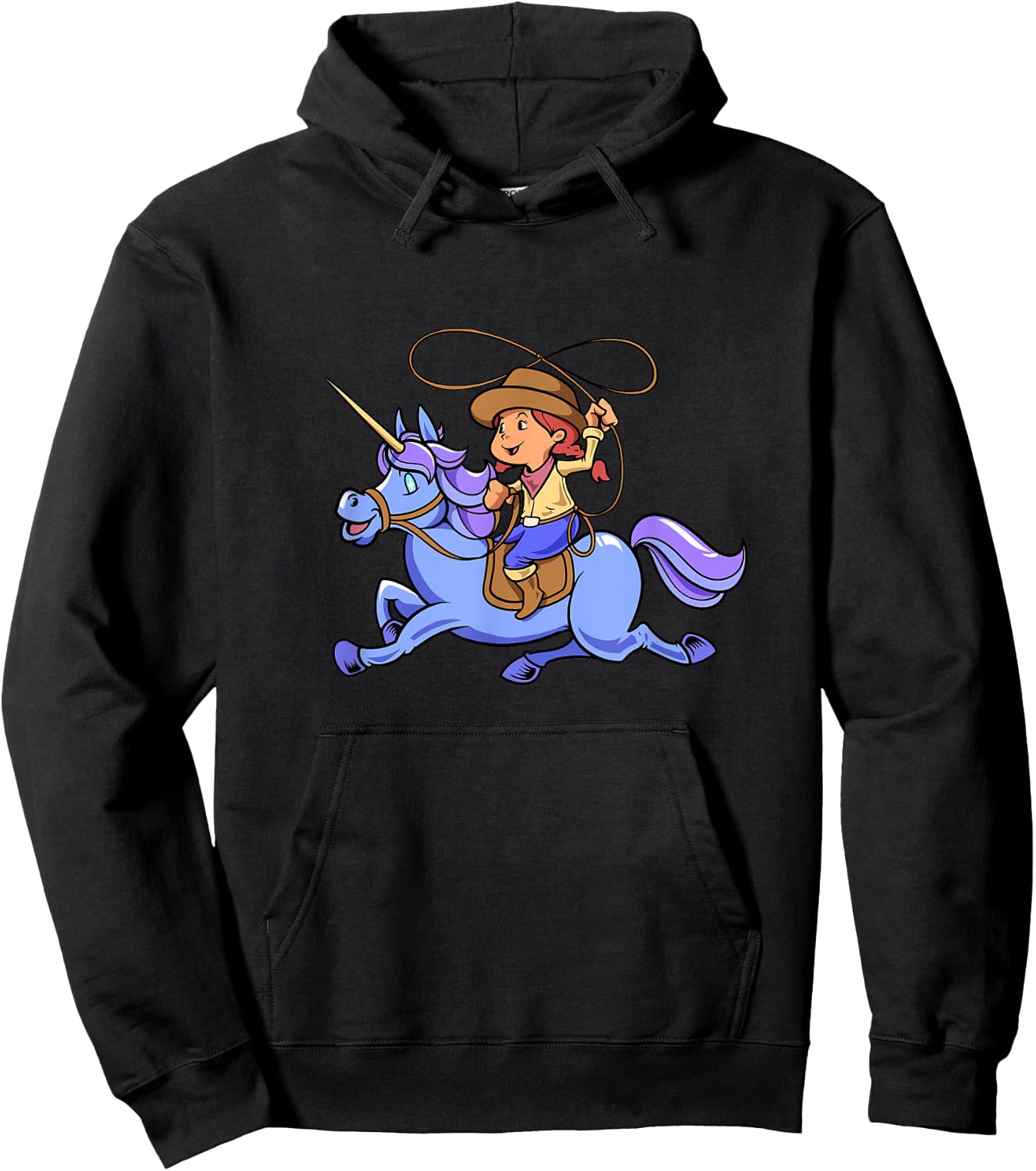 Cowgirl on unicorn Hoodie - Hoodie | Black