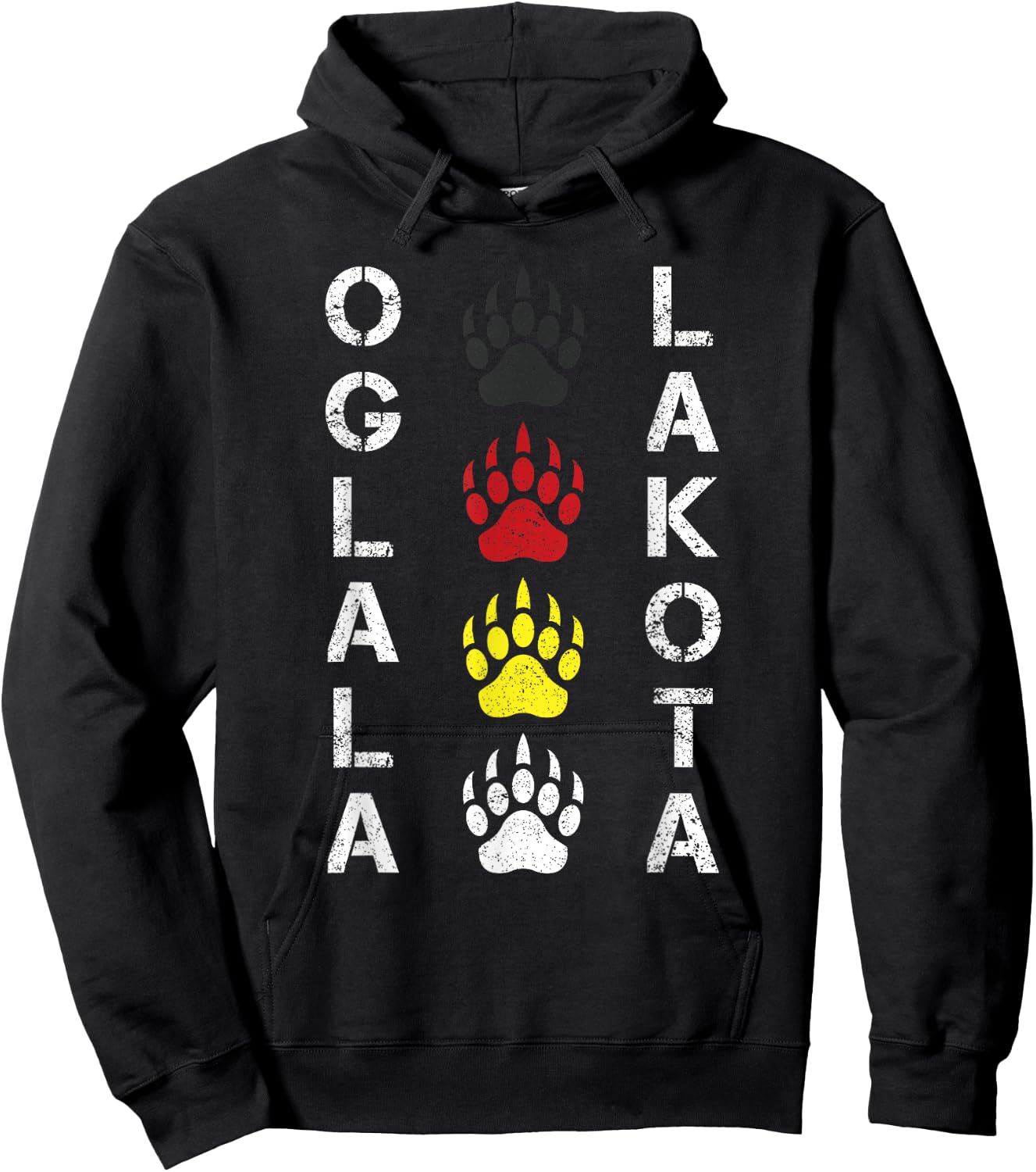 Oglala Lakota Sioux Native American Mountain Warrior Hoodie - Hoodie | Black