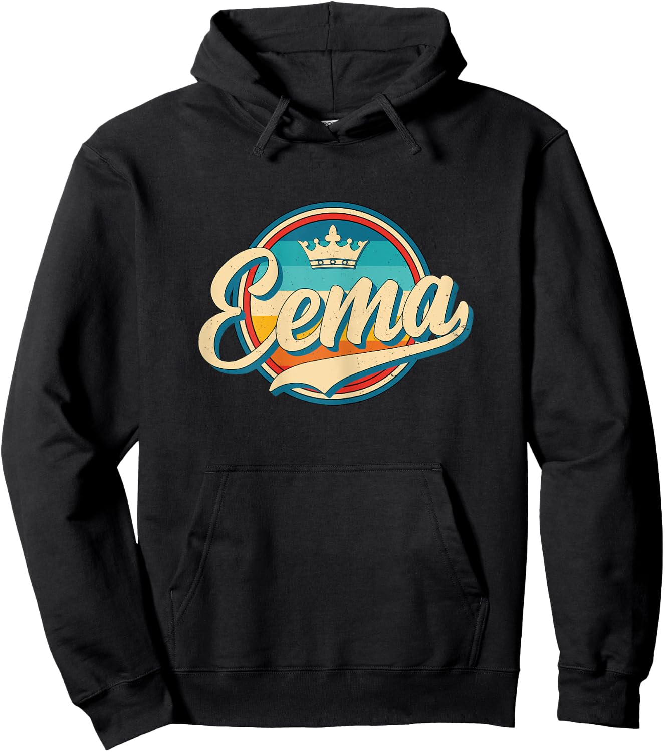 Eema Retro Name Funny Vintage Style Mother Mama Hoodie - Hoodie | Black