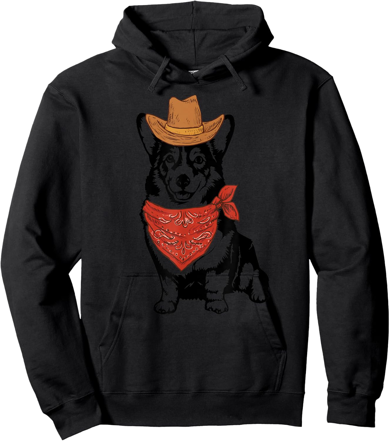 Cowboy corgi Hoodie - Hoodie | Black