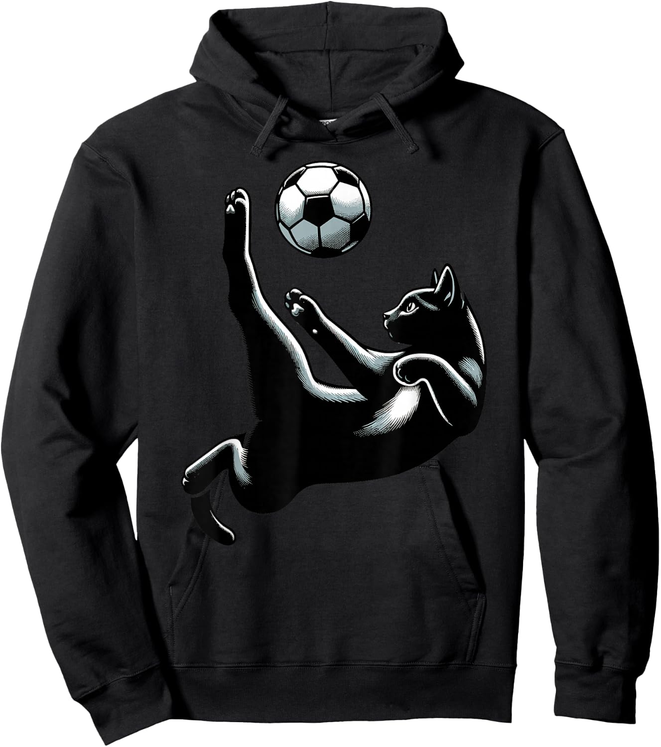 Black Cat Bicycle Kick - Soccer Fans Women Men Kids Hoodie - Hoodie | Black