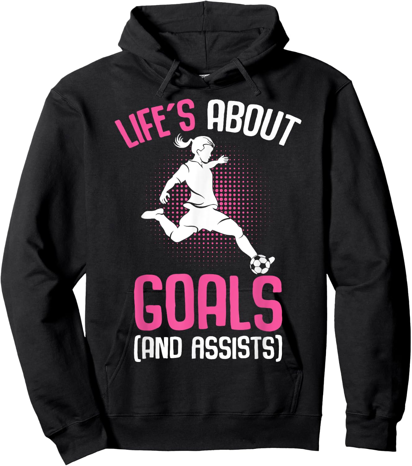 Life´s About Goals Soccer Girl Youth Players Hoodie - Hoodie | Black