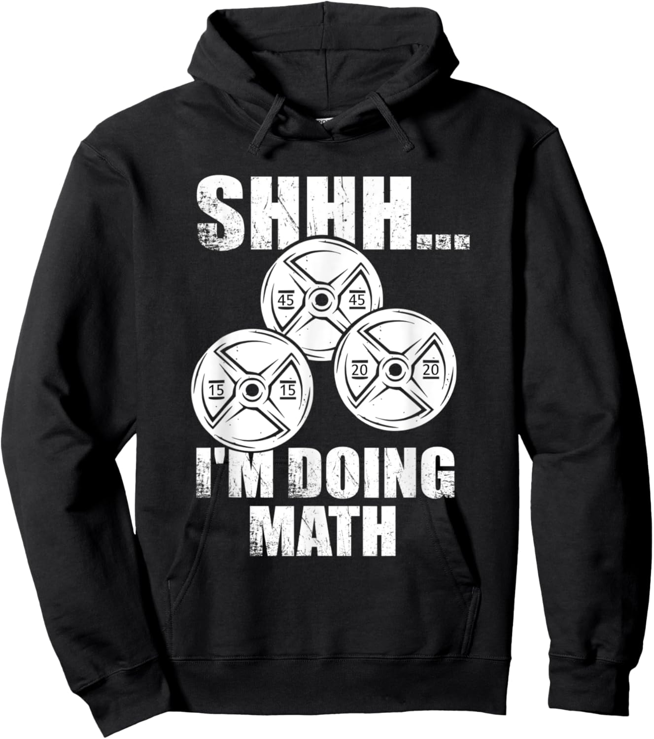 SHHH I'm doing Math Funny Gym Training Counting Plates Hoodie - Hoodie | Black