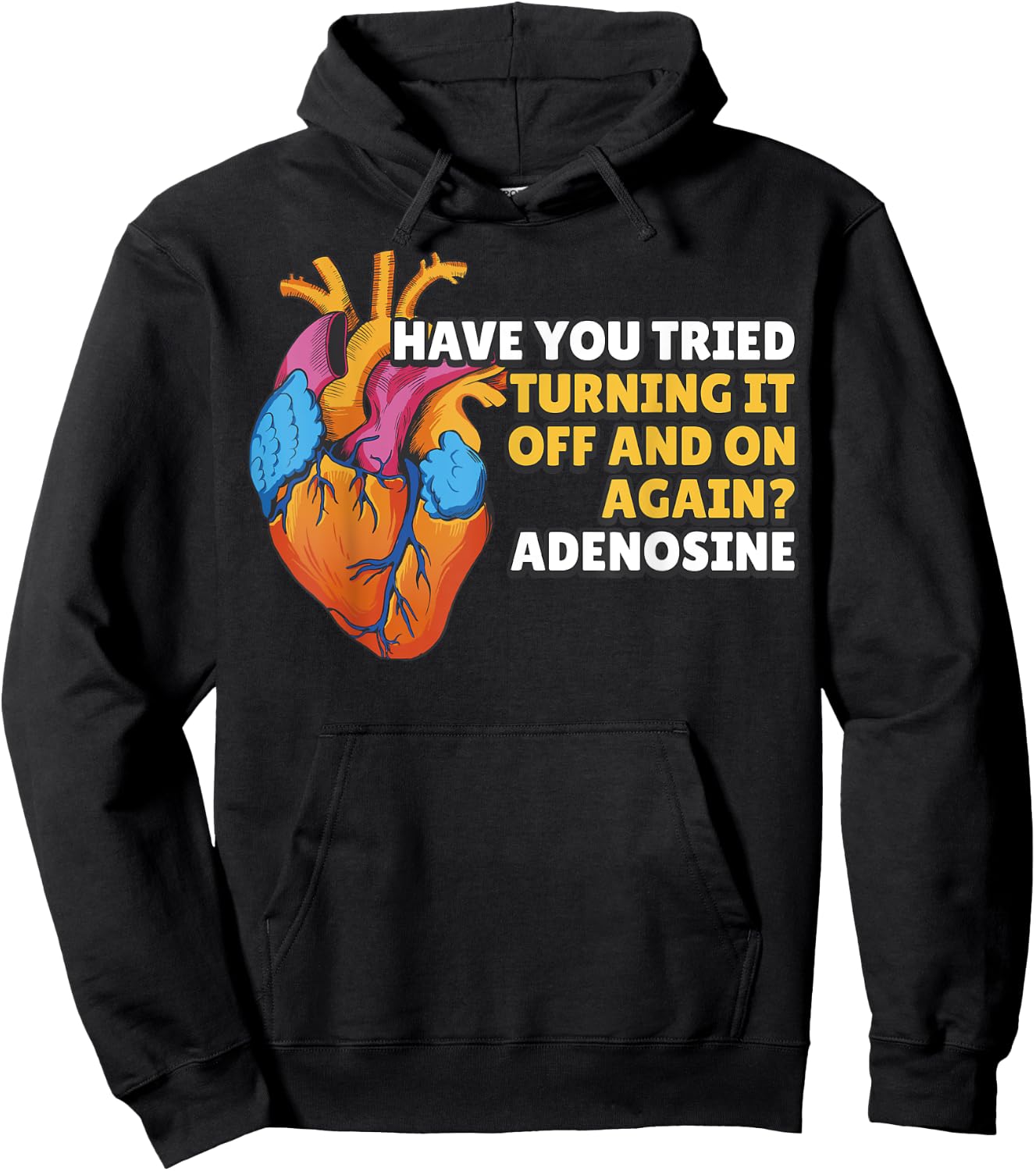 Have You Tried Turning It Off and On Again Adenosine Hoodie - Hoodie | Black