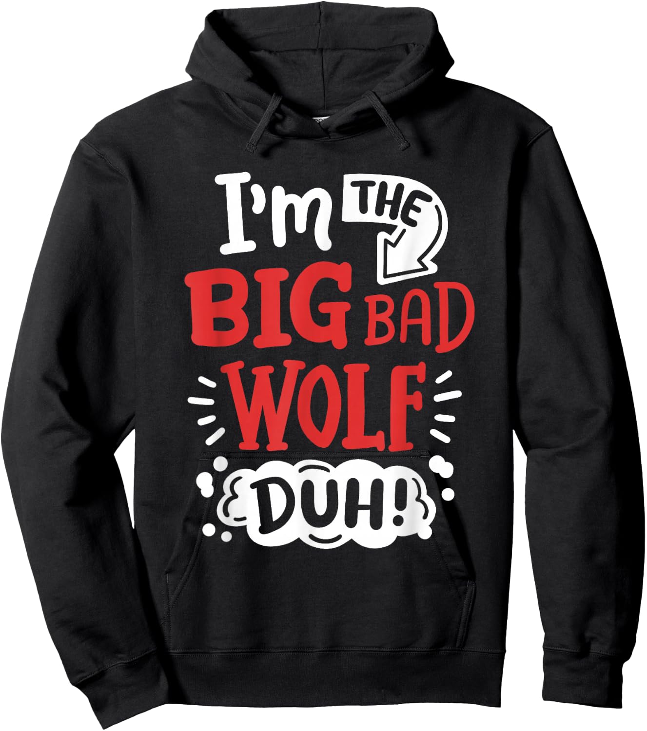 I'm The Bad Wolf Funny Easy Halloween Costume Kids Hoodie - Hoodie | Black