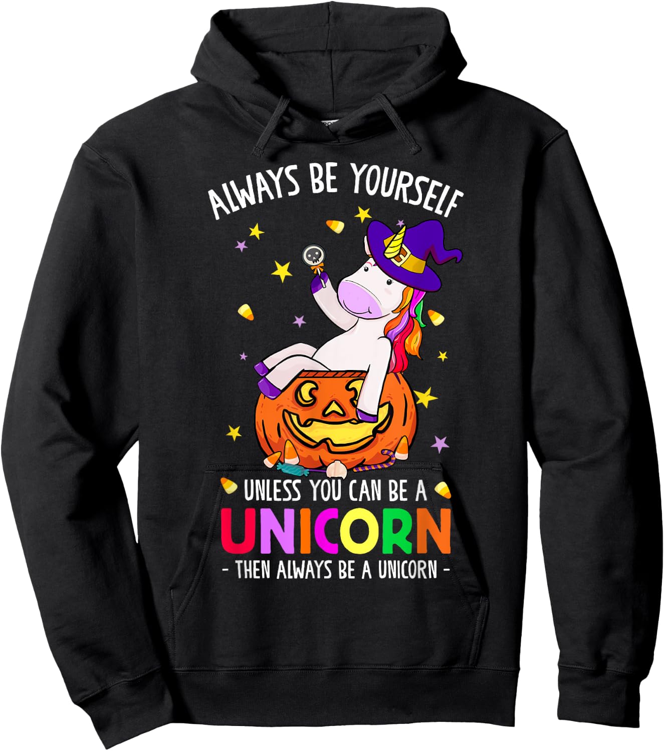 Always Be a Unicorn Halloween Unicorn Costume Women Girls Hoodie - Hoodie | Black