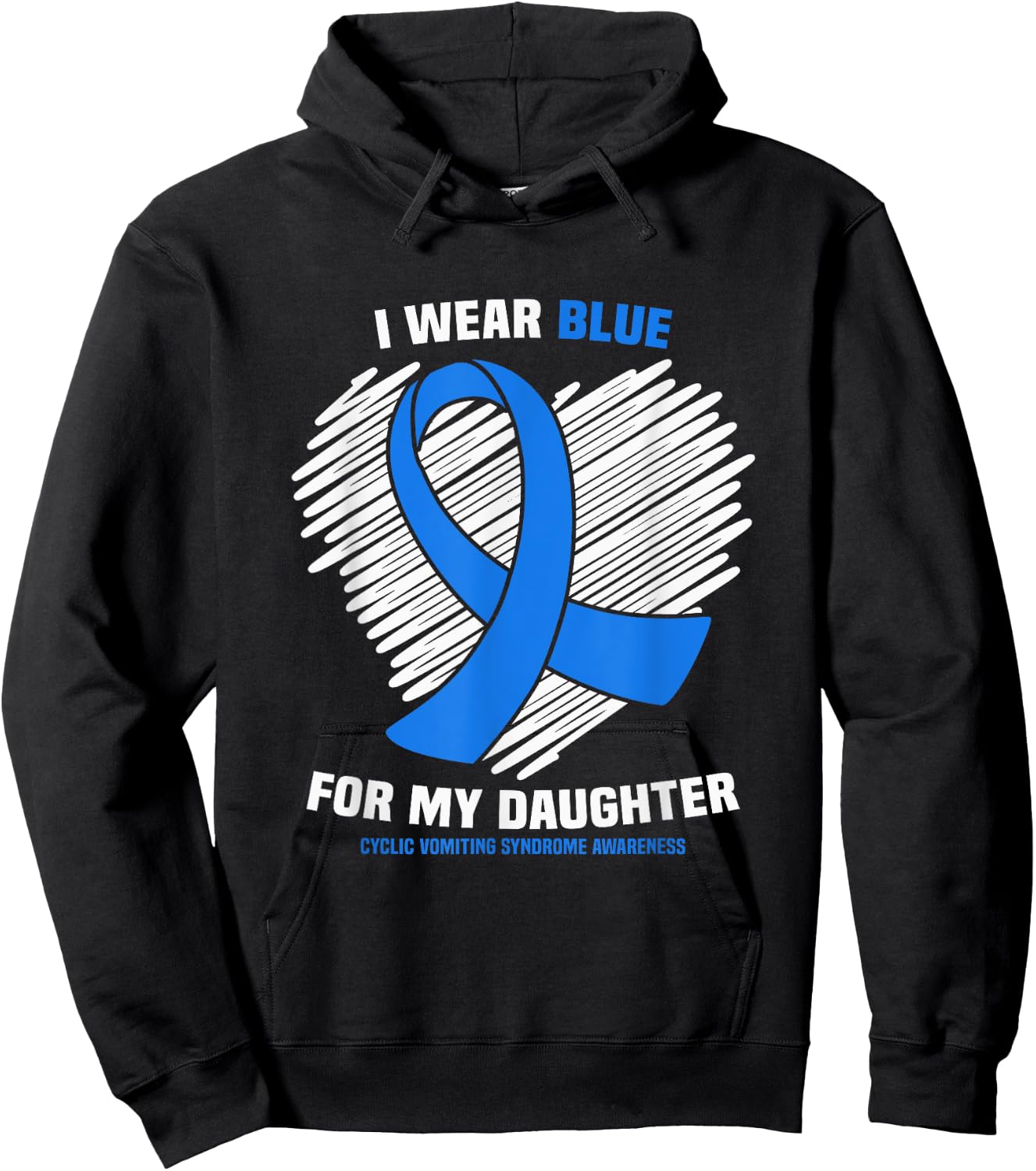 Wear Blue For My Daughter Cyclic Vomiting Syndrome Awareness Hoodie - Hoodie | Black